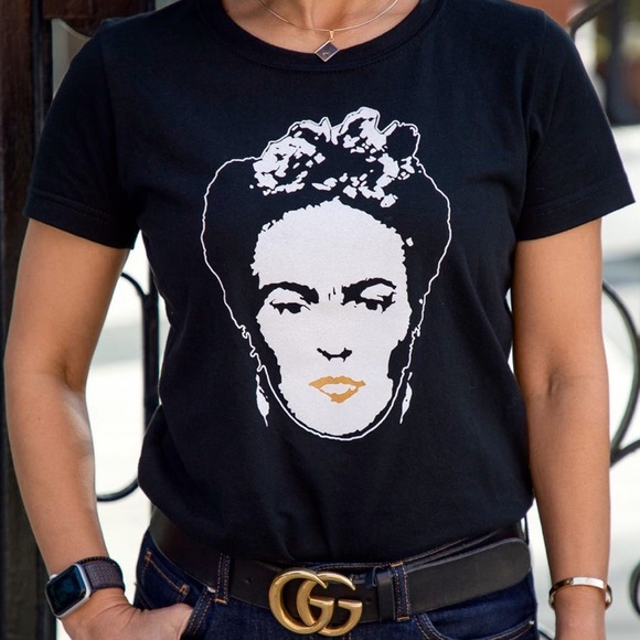 Lady Faith Women’s Frida Kahlo Black Tee Shirt - Picture 1 of 4
